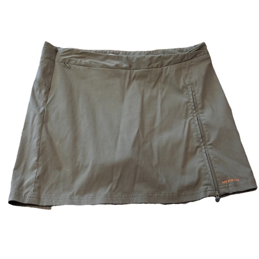 Merrell Womens 10‎ Beige Athletic Zip Skort Hiking Golf Trail Stretch Gorpcore